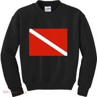 Diver Down Dive Flag Scuba Diving Flag Kids Sweatshirt thumb 0