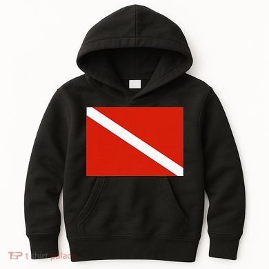 Diver Down Dive Flag Scuba Diving Flag Kids Hoodie