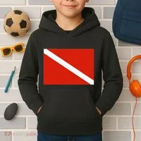 Diver Down Dive Flag Scuba Diving Flag Kids Hoodie thumb 2