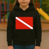 Diver Down Dive Flag Scuba Diving Flag Kids Hoodie thumb 3