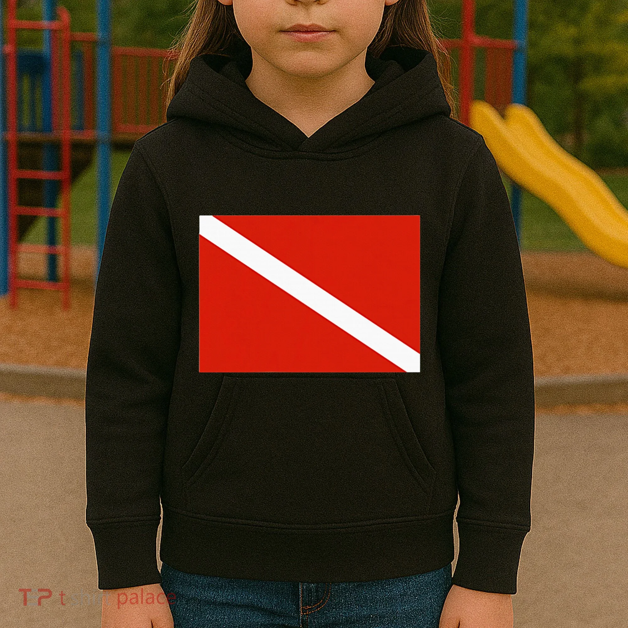 Diver Down Dive Flag Scuba Diving Flag Kids Hoodie