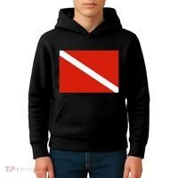 Diver Down Dive Flag Scuba Diving Flag Kids Hoodie thumb 4