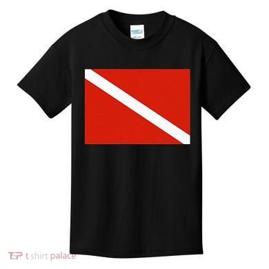 Diver Down Dive Flag Scuba Diving Flag Kids T-Shirt