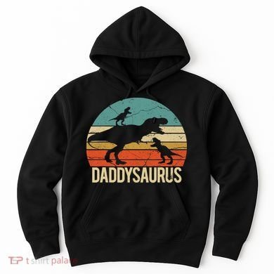 Daddy Dinosaur Daddysaurus 2 Two christmas Gift For Dad Hoodie