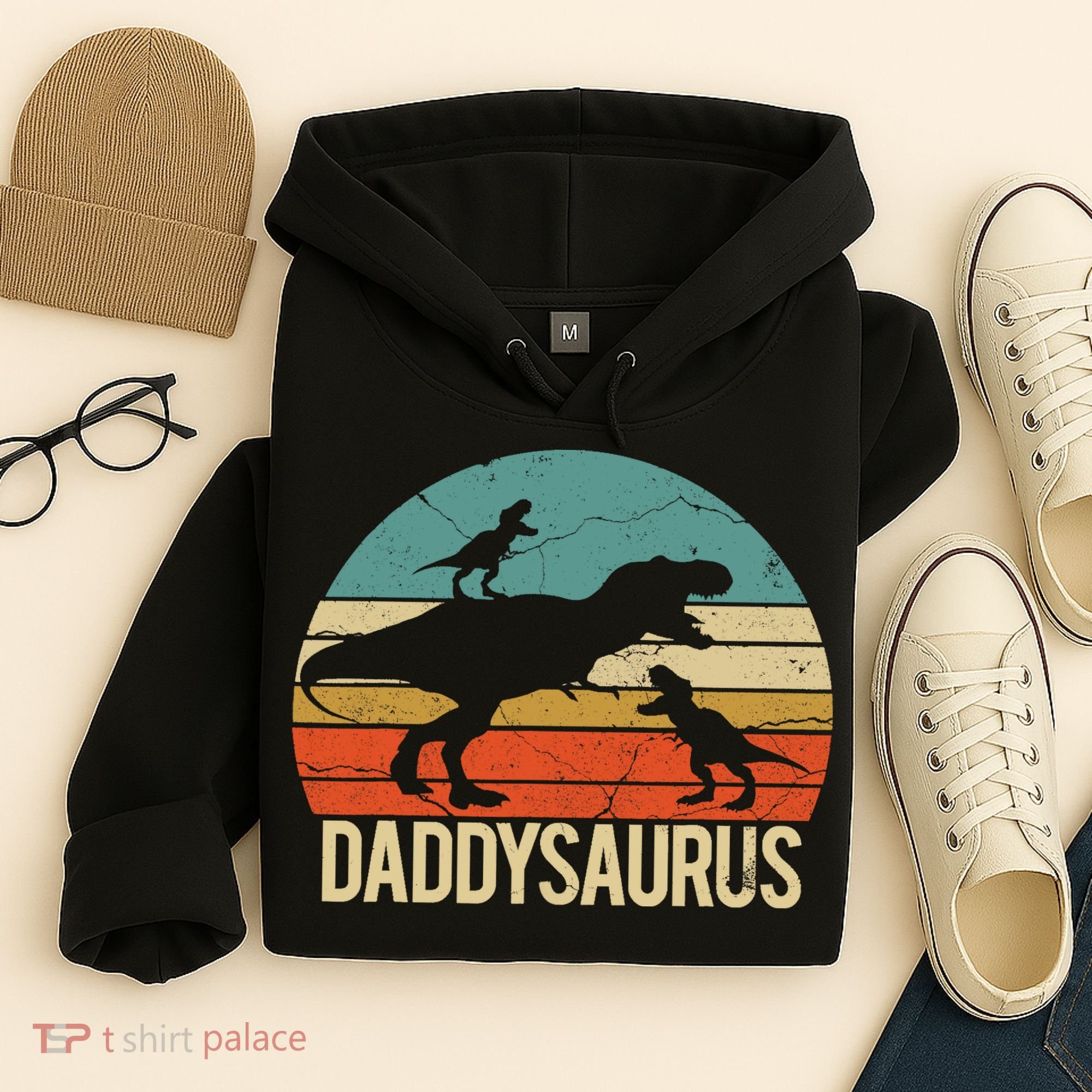 Daddy Dinosaur Daddysaurus 2 Two christmas Gift For Dad Hoodie