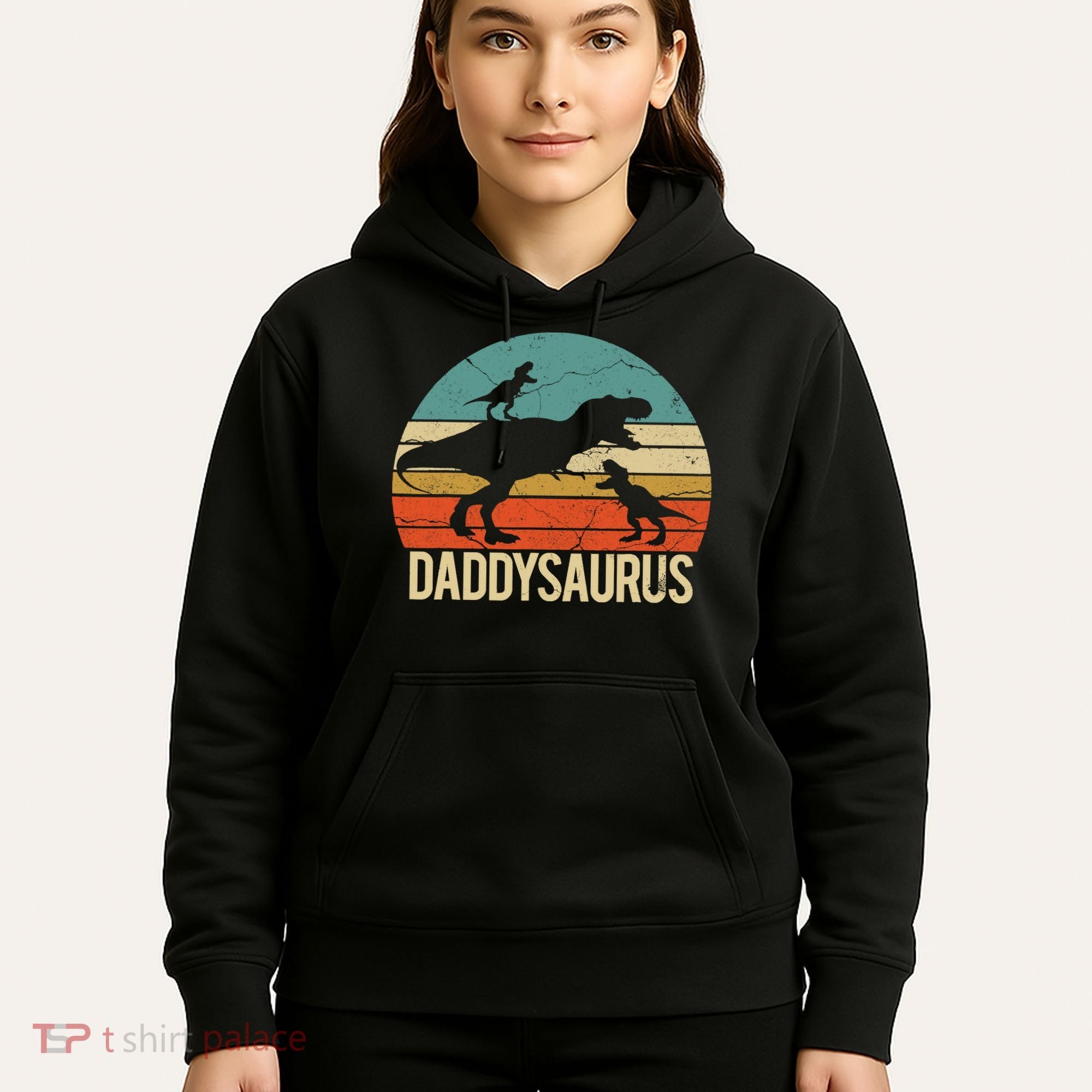 Daddy Dinosaur Daddysaurus 2 Two christmas Gift For Dad Hoodie