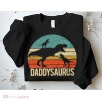 Daddy Dinosaur Daddysaurus 2 Two christmas Gift For Dad Sweatshirt thumb 2