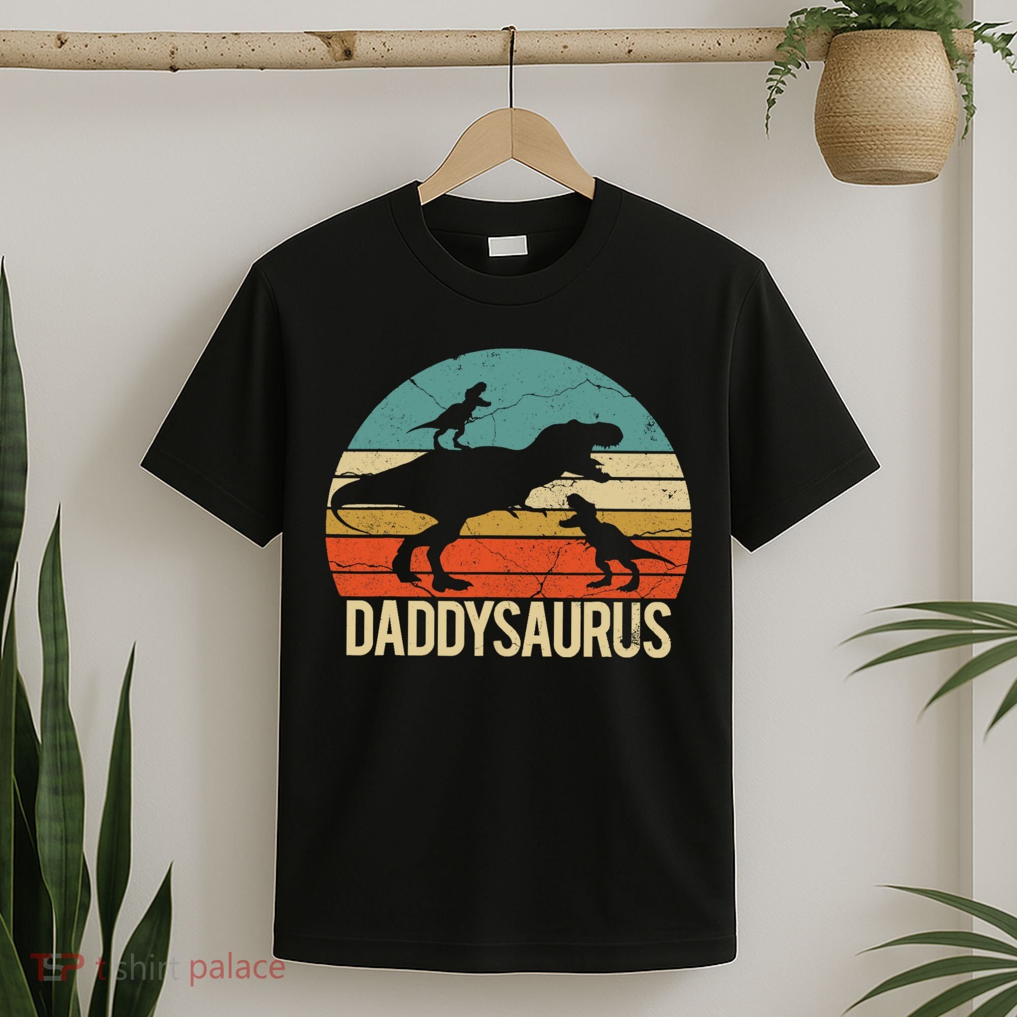Daddy Dinosaur Daddysaurus 2 Two christmas Gift For Dad T-Shirt
