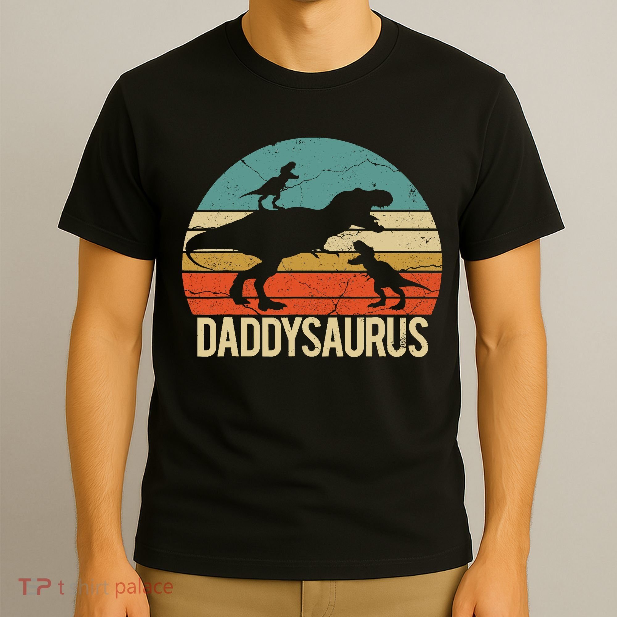 Daddy Dinosaur Daddysaurus 2 Two christmas Gift For Dad T-Shirt
