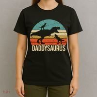 Daddy Dinosaur Daddysaurus 2 Two christmas Gift For Dad T-Shirt thumb 4