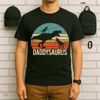 Daddy Dinosaur Daddysaurus 2 Two christmas Gift For Dad T-Shirt thumb 6