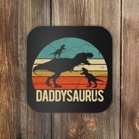 Daddy Dinosaur Daddysaurus 2 Two christmas Gift For Dad Coaster thumb 0