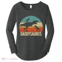 Daddy Dinosaur Daddysaurus 2 Two christmas Gift For Dad Women's Perfect Tri Tunic Long Sleeve Shirt thumb 0