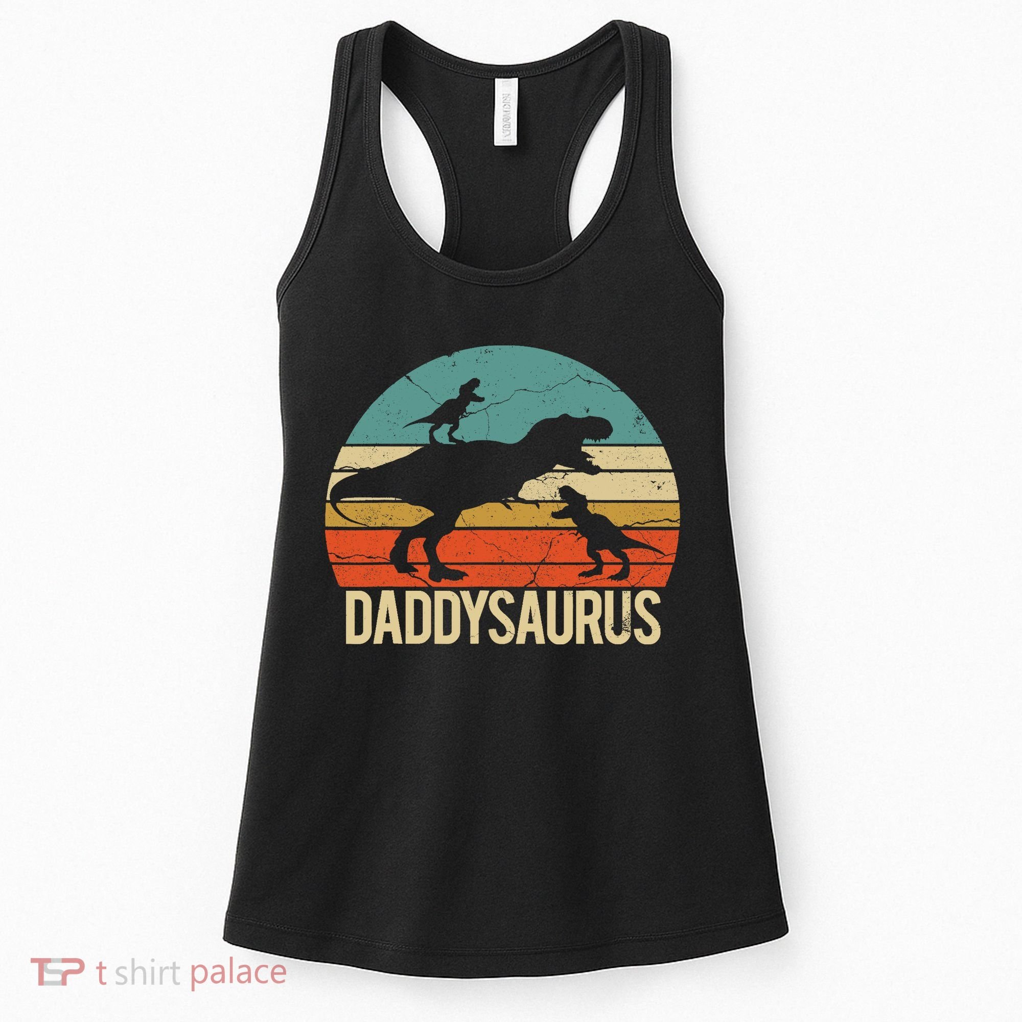 Daddy Dinosaur Daddysaurus 2 Two christmas Gift For Dad Women's Tank Top