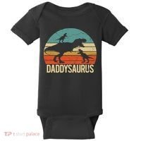 Daddy Dinosaur Daddysaurus 2 Two christmas Gift For Dad Baby Bodysuit thumb 0