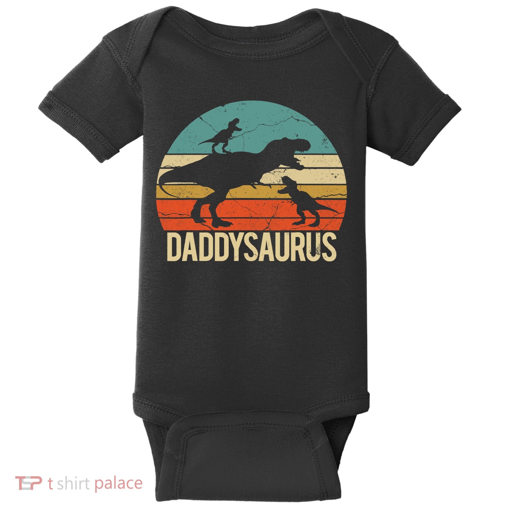 Daddy Dinosaur Daddysaurus 2 Two christmas Gift For Dad Baby Bodysuit