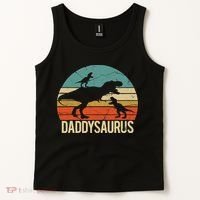 Daddy Dinosaur Daddysaurus 2 Two christmas Gift For Dad Tank Top thumb 2