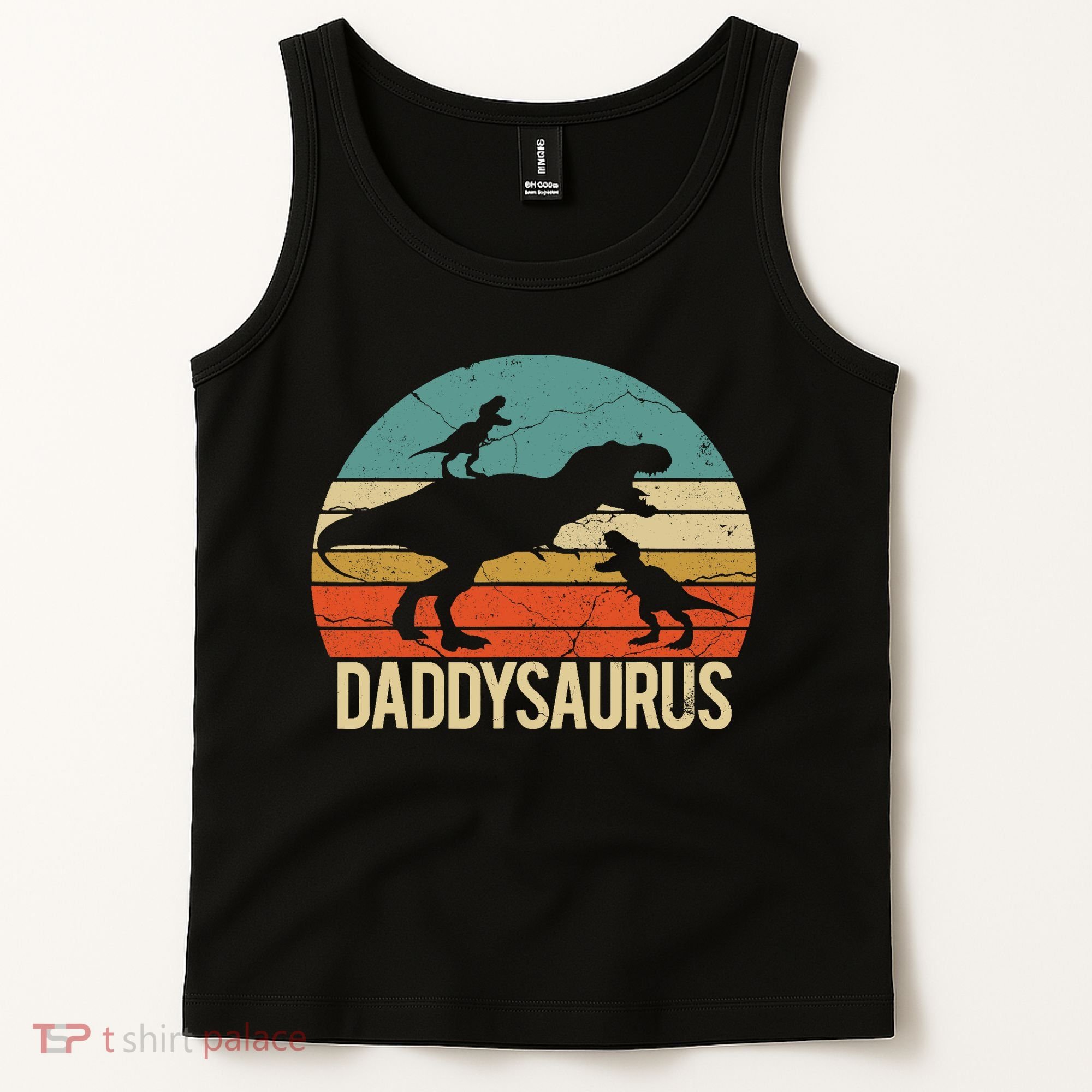 Daddy Dinosaur Daddysaurus 2 Two christmas Gift For Dad Tank Top