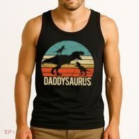 Daddy Dinosaur Daddysaurus 2 Two christmas Gift For Dad Tank Top thumb 3