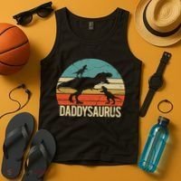 Daddy Dinosaur Daddysaurus 2 Two christmas Gift For Dad Tank Top thumb 4