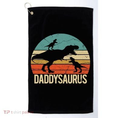 Daddy Dinosaur Daddysaurus 2 Two christmas Gift For Dad Golf Towel