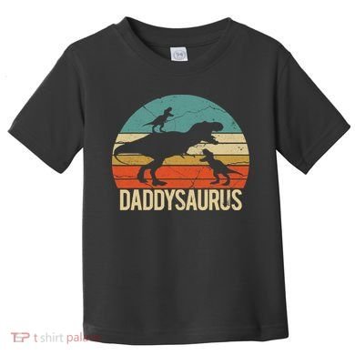 Daddy Dinosaur Daddysaurus 2 Two christmas Gift For Dad Toddler T-Shirt