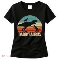 Daddy Dinosaur Daddysaurus 2 Two christmas Gift For Dad Women's T-Shirt thumb 0
