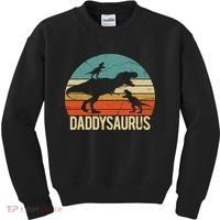 Daddy Dinosaur Daddysaurus 2 Two christmas Gift For Dad Kids Sweatshirt thumb 0