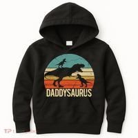 Daddy Dinosaur Daddysaurus 2 Two christmas Gift For Dad Kids Hoodie thumb 0