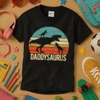 Daddy Dinosaur Daddysaurus 2 Two christmas Gift For Dad Kids T-Shirt thumb 3