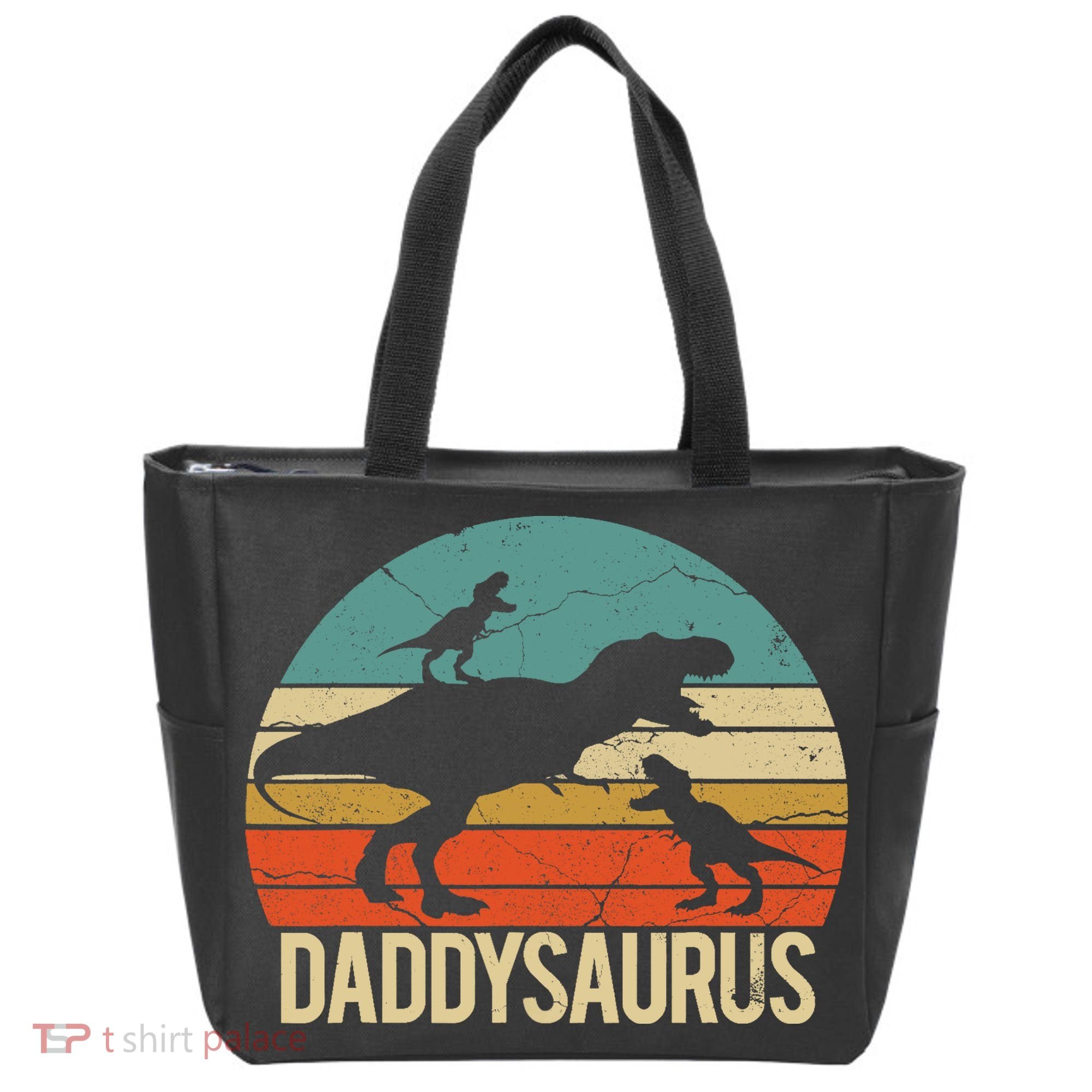 Daddy Dinosaur Daddysaurus 2 Two christmas Gift For Dad Tote Bag
