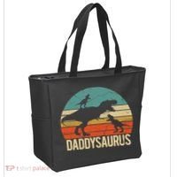 Daddy Dinosaur Daddysaurus 2 Two christmas Gift For Dad Tote Bag thumb 2