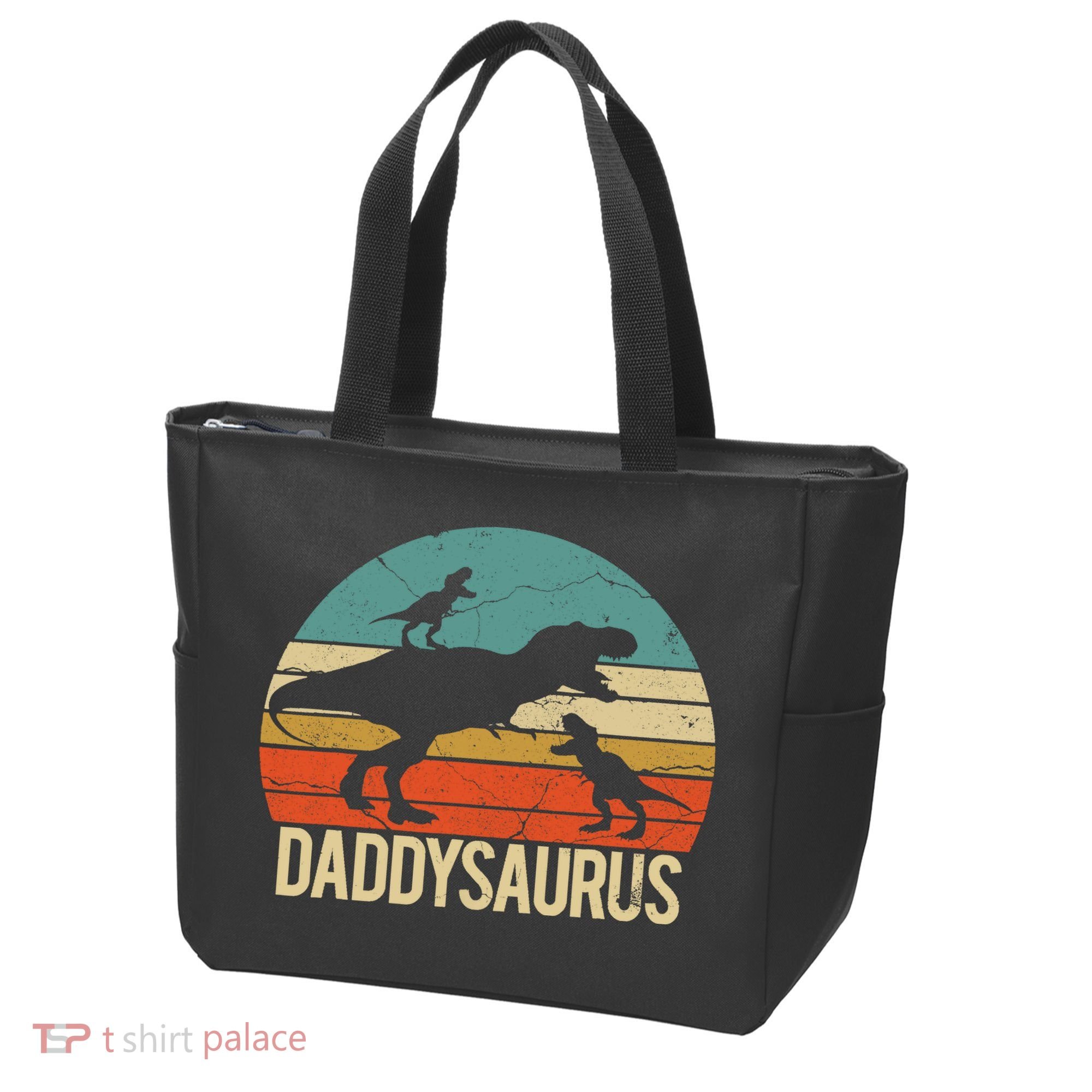 Daddy Dinosaur Daddysaurus 2 Two christmas Gift For Dad Tote Bag