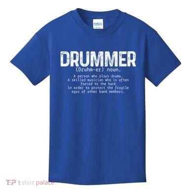 Drummer Definition Drums Drumming Funny Drummer Gift Kids T-Shirt