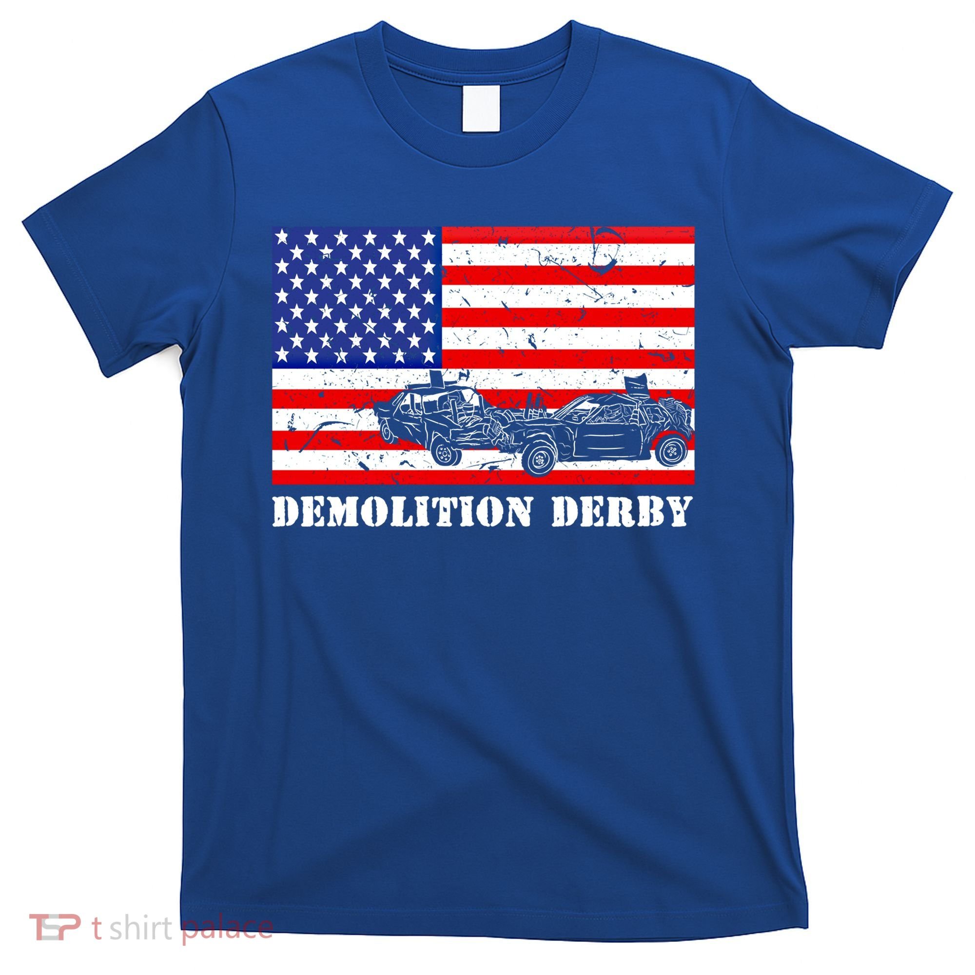 Distressed Demolition Derby Usa American Flag Vintage Racer Great Gift T-Shirt