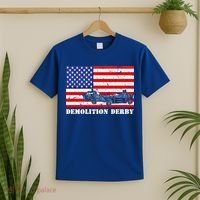 Distressed Demolition Derby Usa American Flag Vintage Racer Great Gift T-Shirt thumb 2