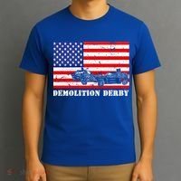 Distressed Demolition Derby Usa American Flag Vintage Racer Great Gift T-Shirt thumb 3