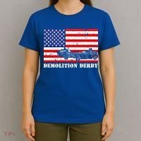 Distressed Demolition Derby Usa American Flag Vintage Racer Great Gift T-Shirt thumb 4