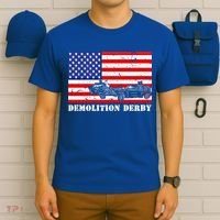Distressed Demolition Derby Usa American Flag Vintage Racer Great Gift T-Shirt thumb 6