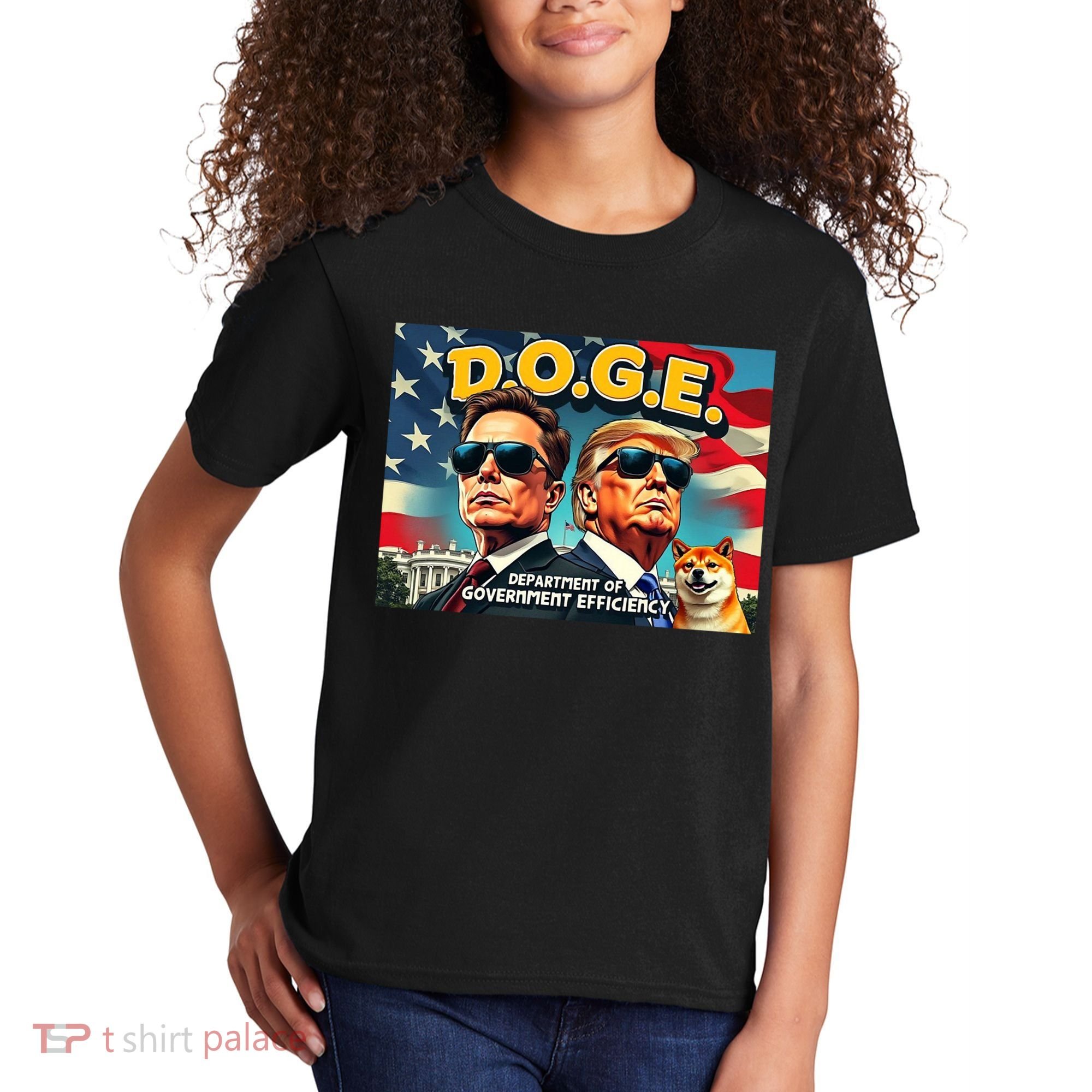 D.O.G.E Doge Department Of Government Efficiency Trump Elon Kids T-Shirt