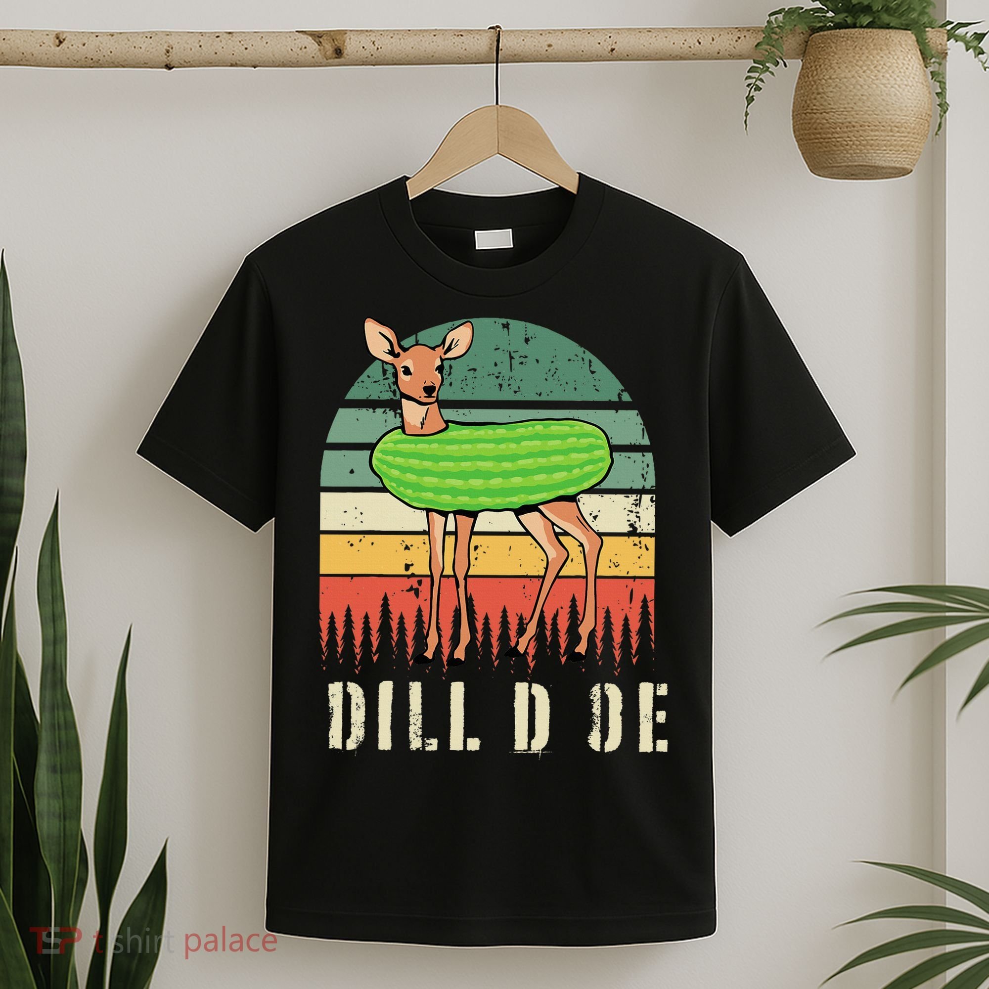 Dill Doe Deer Sunset Pickle Animal Funny Adult Humor Forest T-Shirt