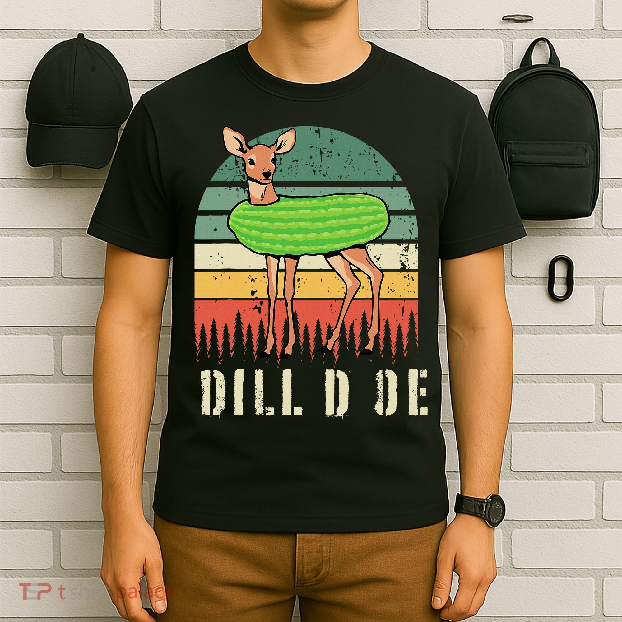 Dill Doe Deer Sunset Pickle Animal Funny Adult Humor Forest T-Shirt