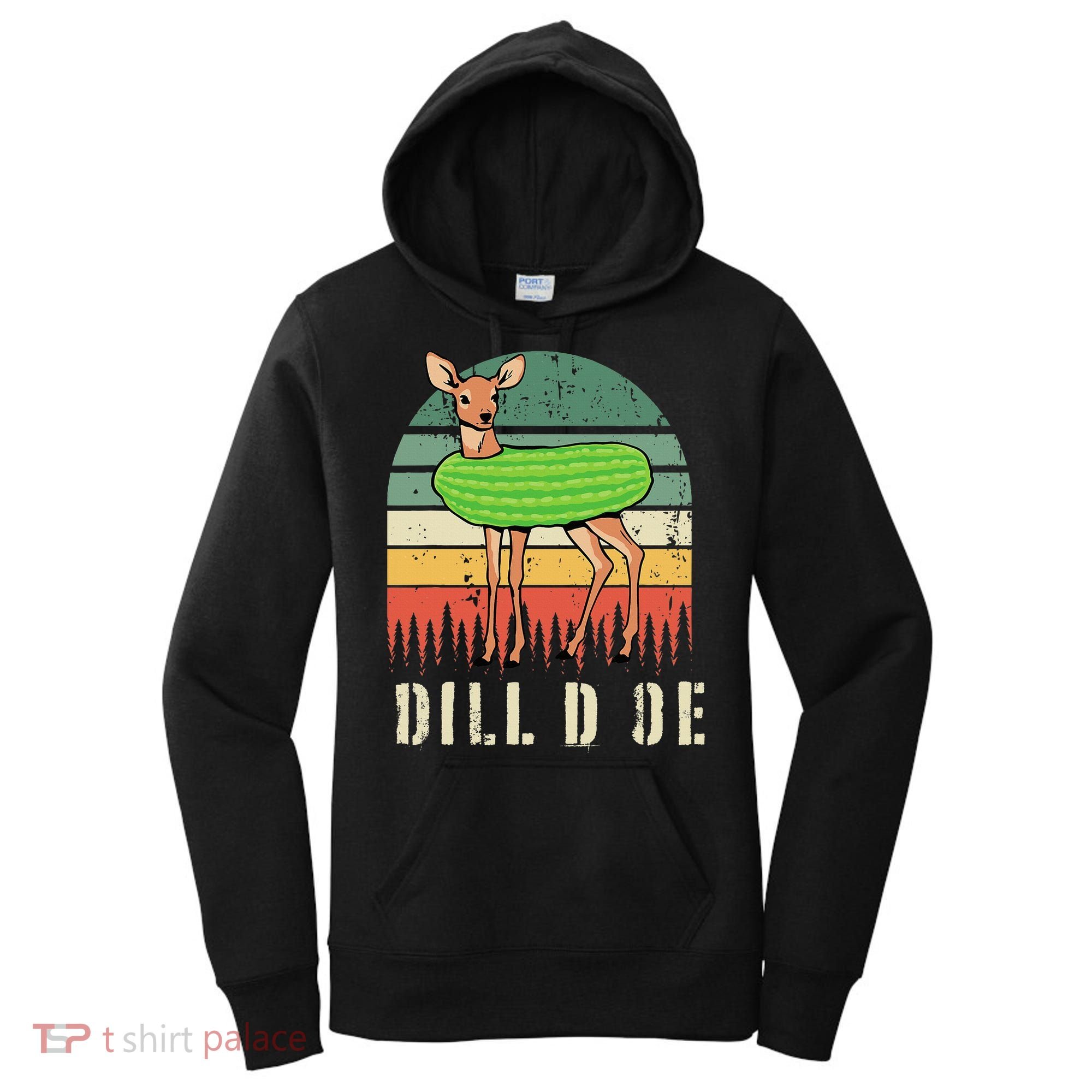 Dill Doe Deer Sunset Pickle Animal Funny Adult Humor Forest Women's Hoodie