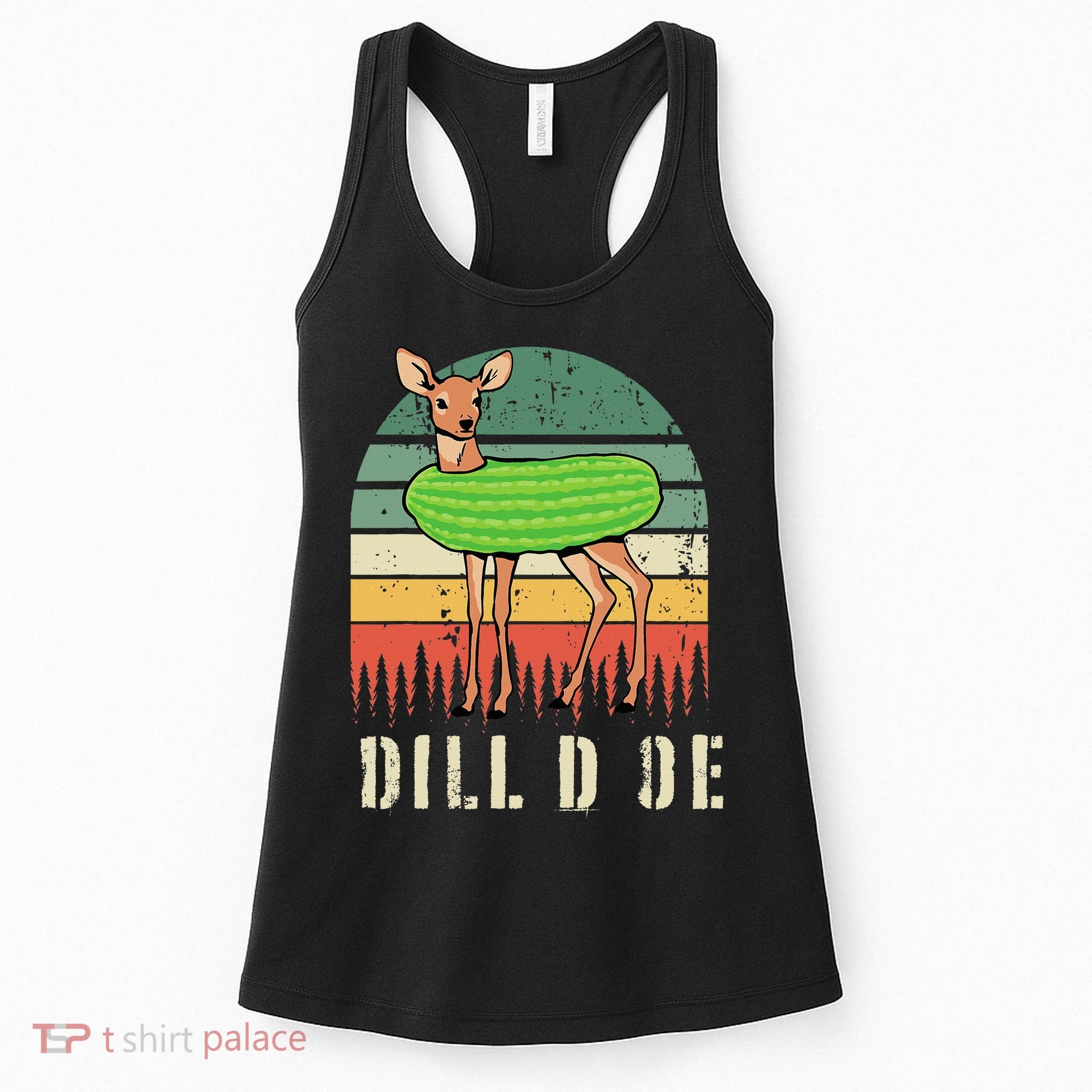 Dill Doe Deer Sunset Pickle Animal Funny Adult Humor Forest Women's Tank Top