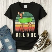 Dill Doe Deer Sunset Pickle Animal Funny Adult Humor Forest Women's T-Shirt thumb 3