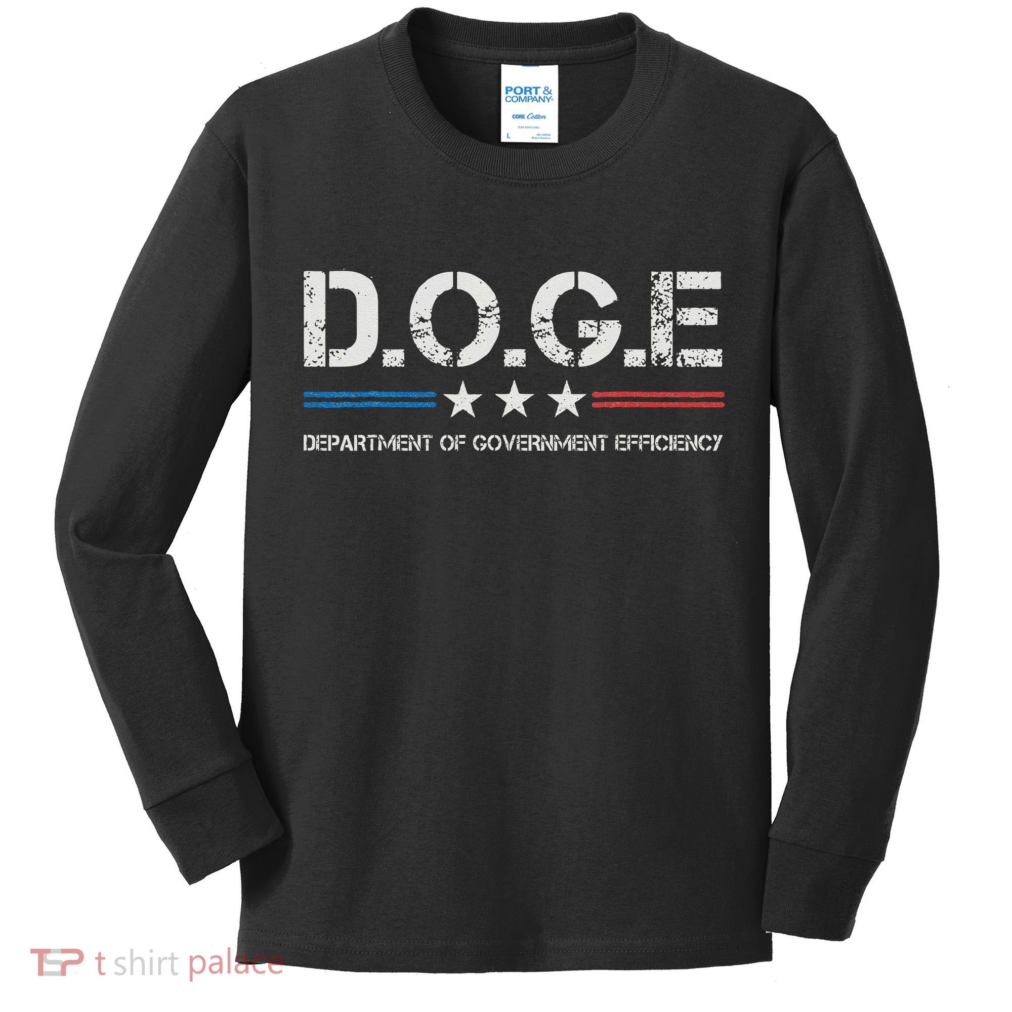 Doge D.O.G.E. Department Of Government Efficiency Kids Long Sleeve Shirt