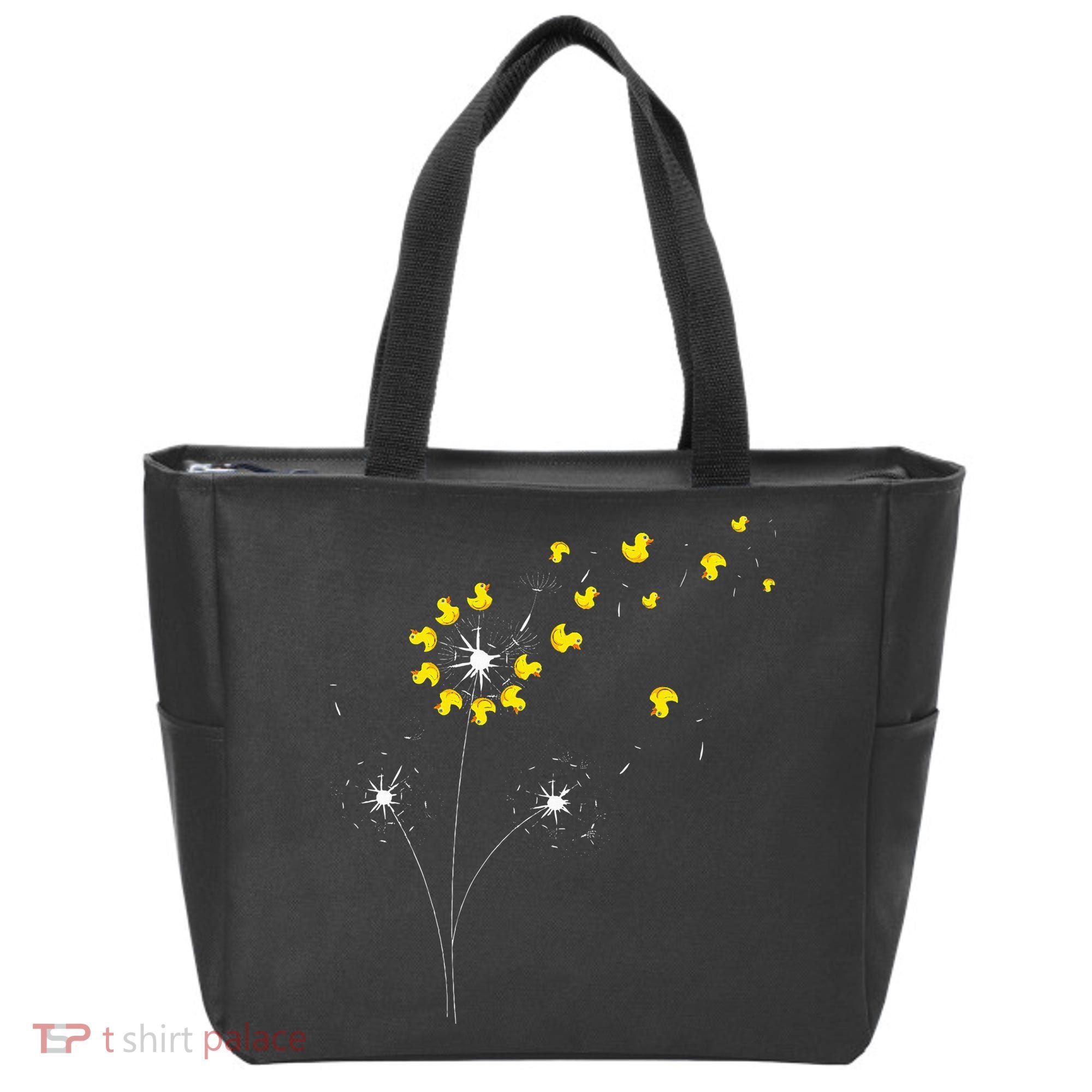 Ducky Dandelion Duckling Duckie Lover Bath Toy Rubber Duck Tote Bag