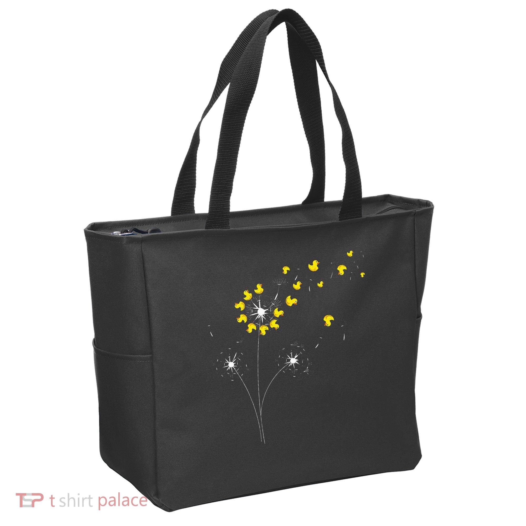 Ducky Dandelion Duckling Duckie Lover Bath Toy Rubber Duck Tote Bag