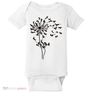 Dachshund Dandelion Baby Bodysuit
