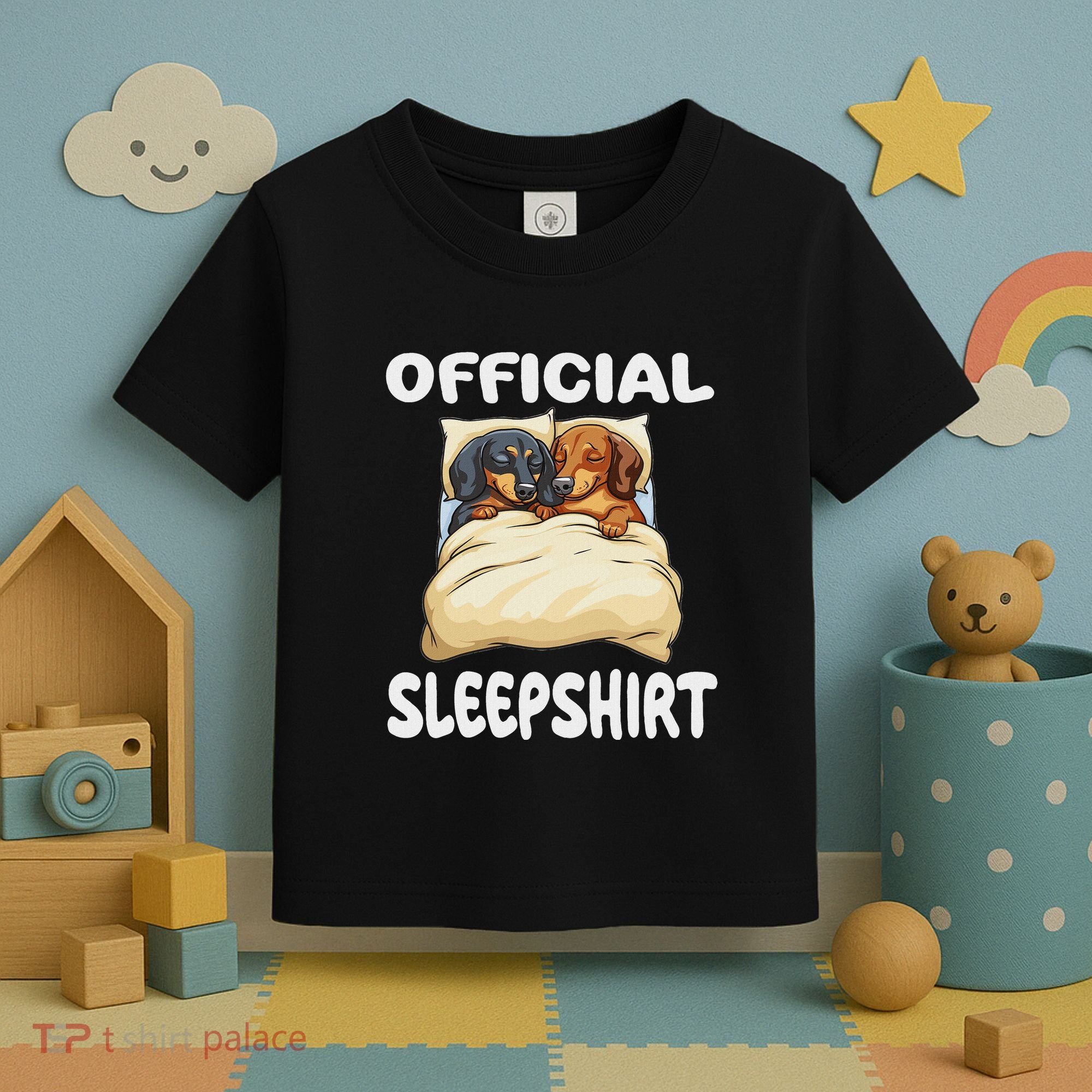Dachshund Doxie Dog Sleep Pajamas Nightgown Toddler T-Shirt